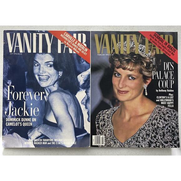 Vanity Fair Other - Vanity Fair Magazine Issues Lot Of 2 Princess Diana 1993‎ Jackie Kennedy 1994